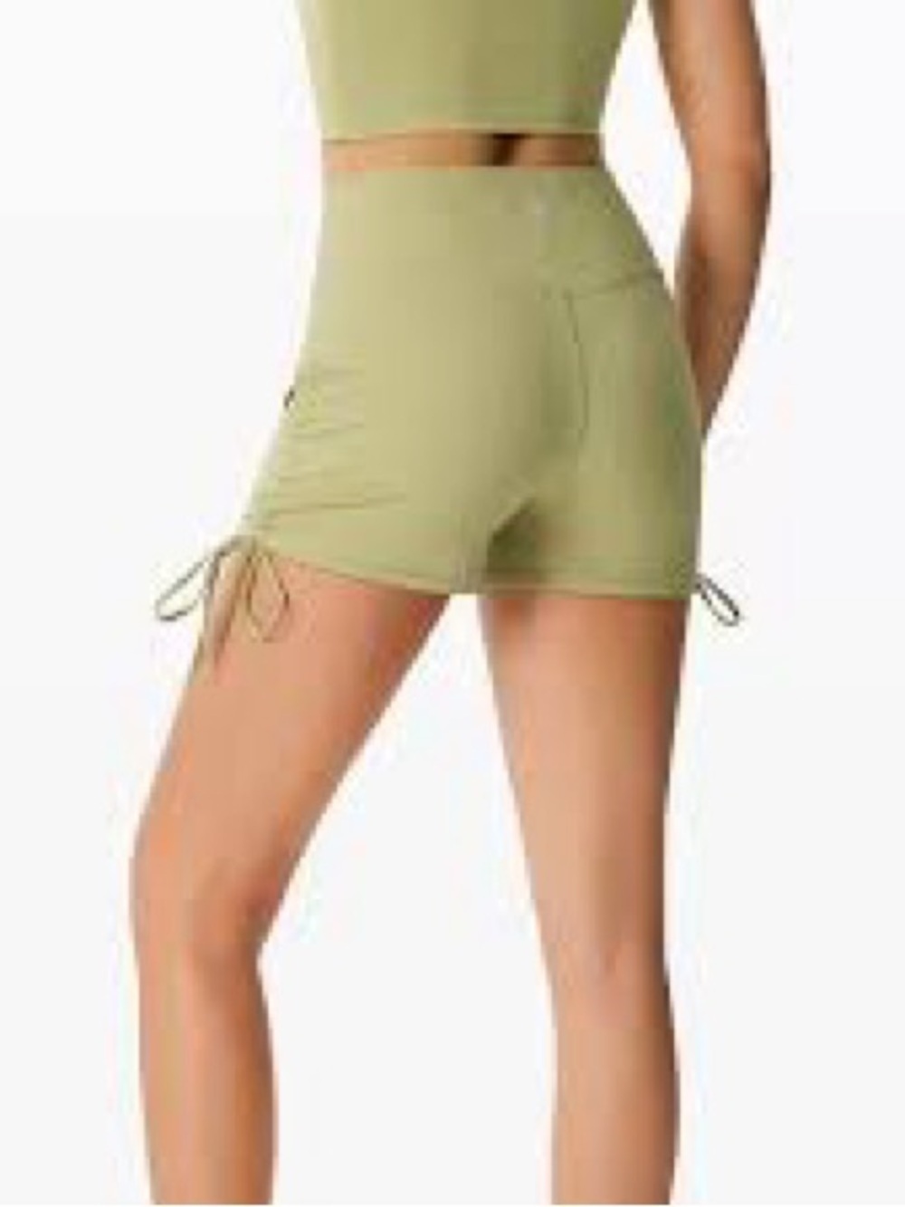 Allure Olive Green High-Rise Drawstring Bike Shorts 983